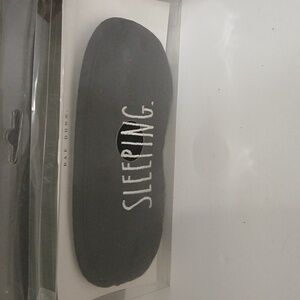 Rae Dunn Black SLEEPING 100% Cotton Sleep Mask with White Text NEW